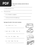 Grammar Exercise-Rearrange Sentences.