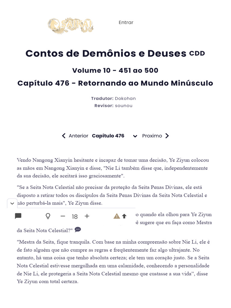 Capítulo 476 de Contos de Demônios e Deuses - Saikai | PDF | Deus