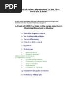 A Study of Patient Management in The Govt. Hospitals in Pune