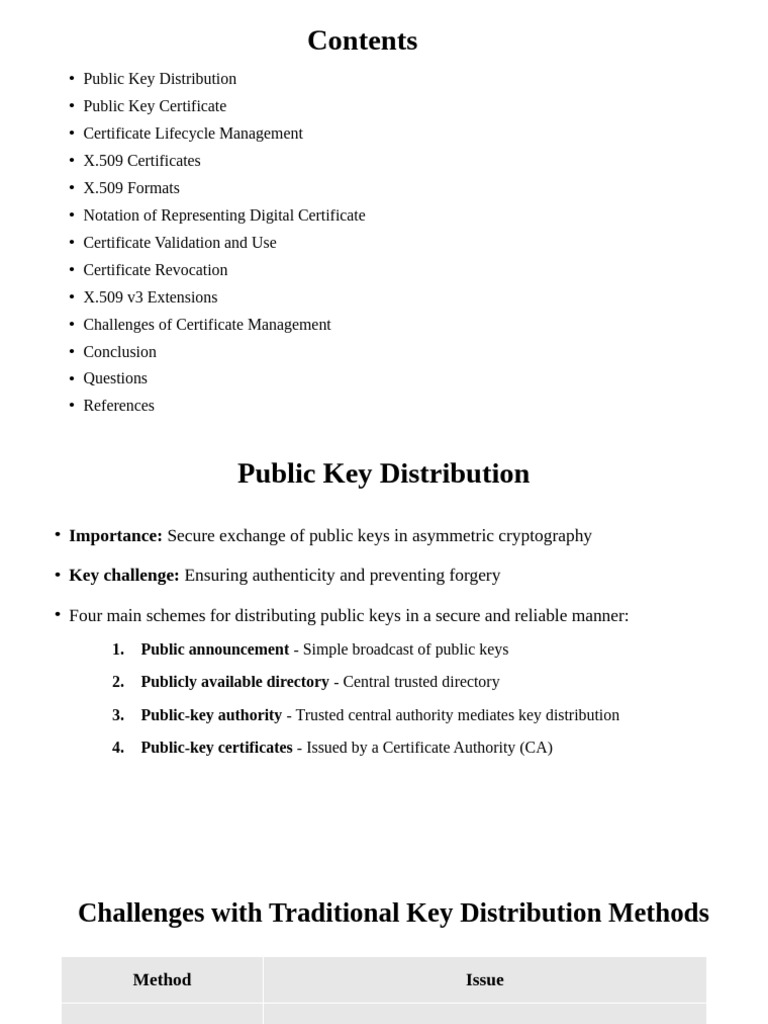 X.509 Public Key Certificate Overview | PDF | Public Key Certificate ...