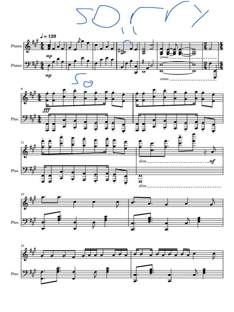 Piano Notation and Dynamics Guide | PDF