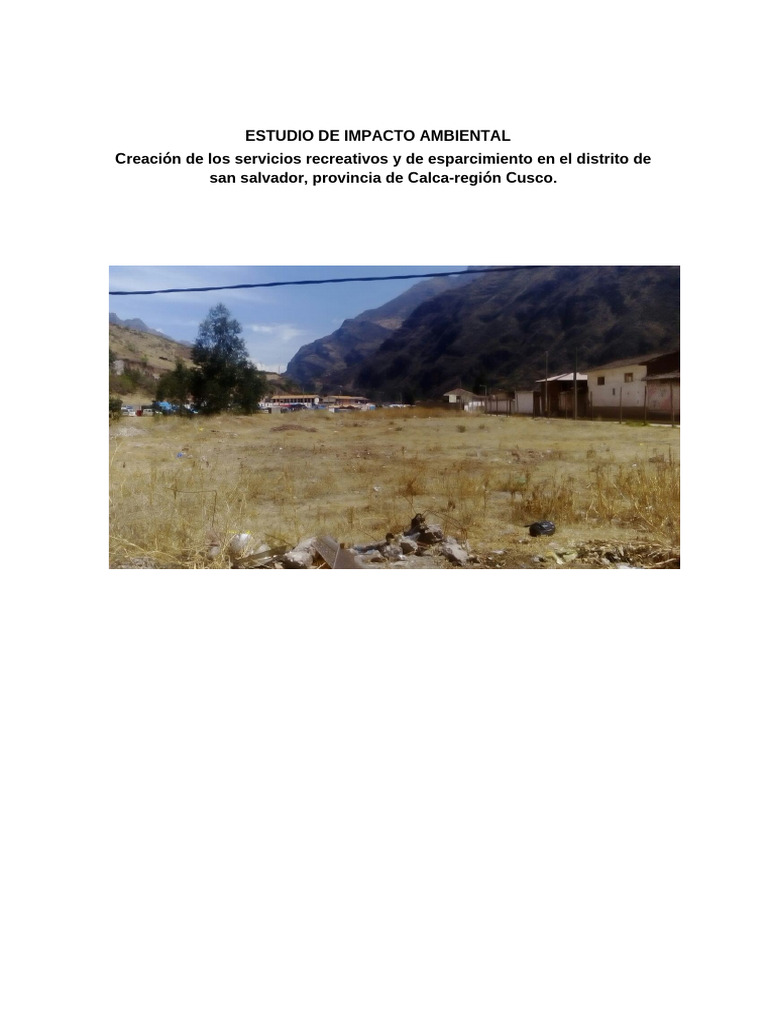Estudio de Impacto Ambiental en San Salvador | PDF | Residuos | Entorno ...