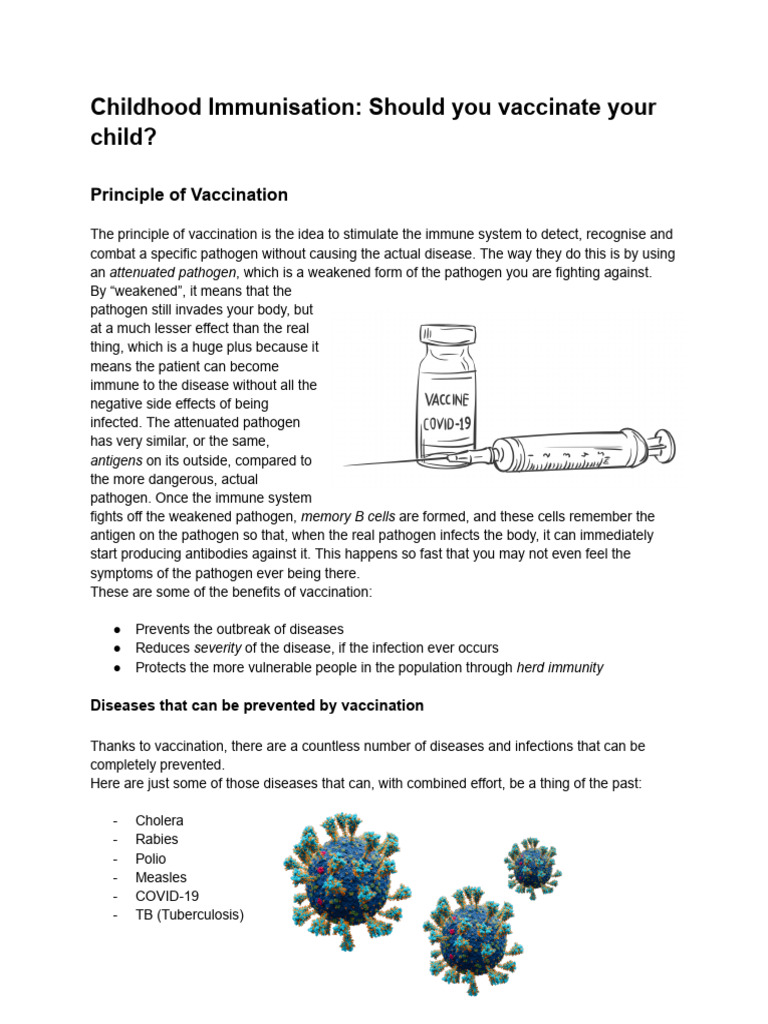 Childhood Vaccination Benefits Explained | PDF | Vaccines | Immunology