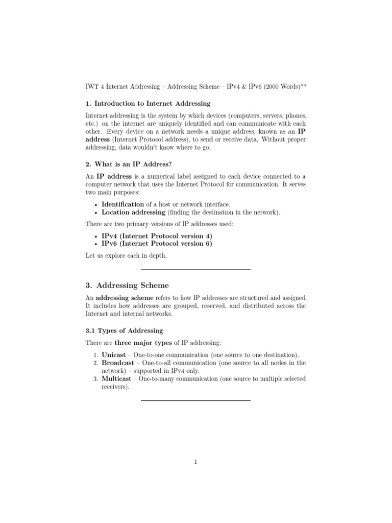IPv4 vs IPv6 Addressing Explained | PDF | Ip Address | I Pv6