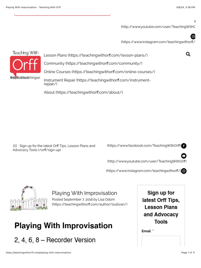 Playing With Improvisation - Teaching With Orff | PDF | Musicology ...