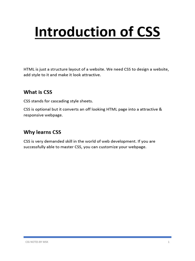Introduction of CSS | PDF