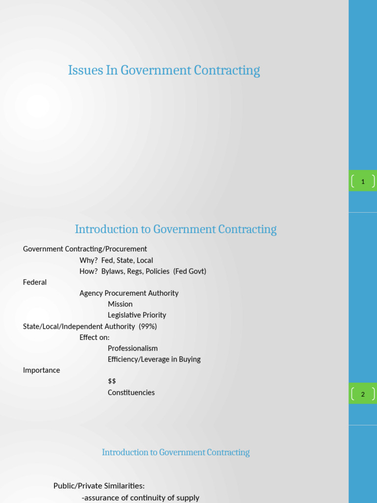 Government ContractingWeek1 | PDF | Procurement | Economies