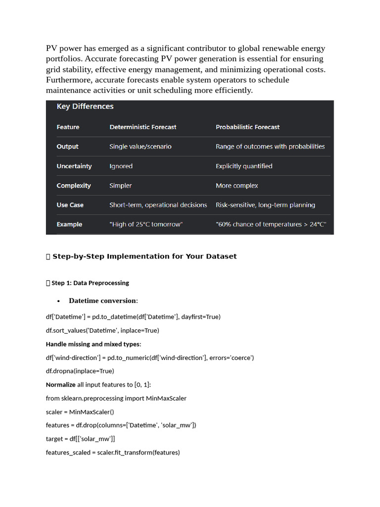 Solar Power Forecasting Techniques | PDF | Forecasting | Numerical ...