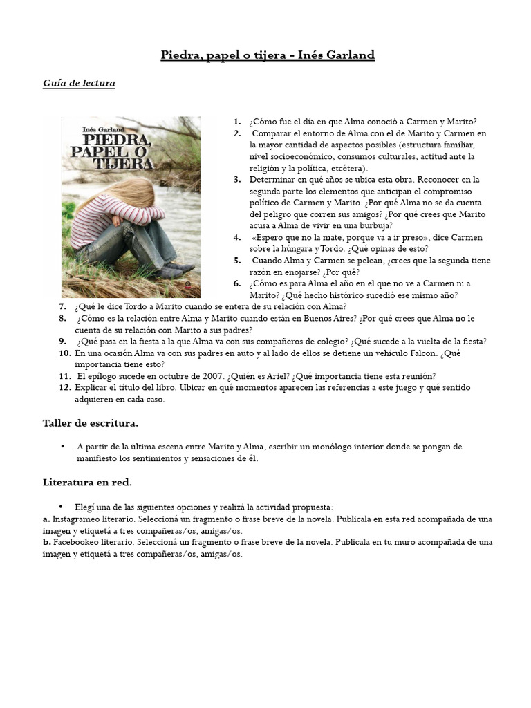Resumen y análisis de "Piedra, papel o tijera" | PDF | Alma