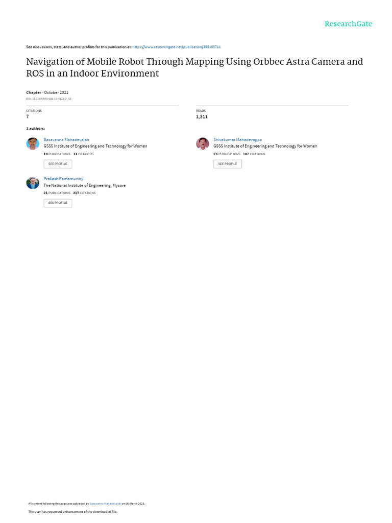 Navigation of Mobile Robot Through Mapping | PDF | Inertial Navigation ...