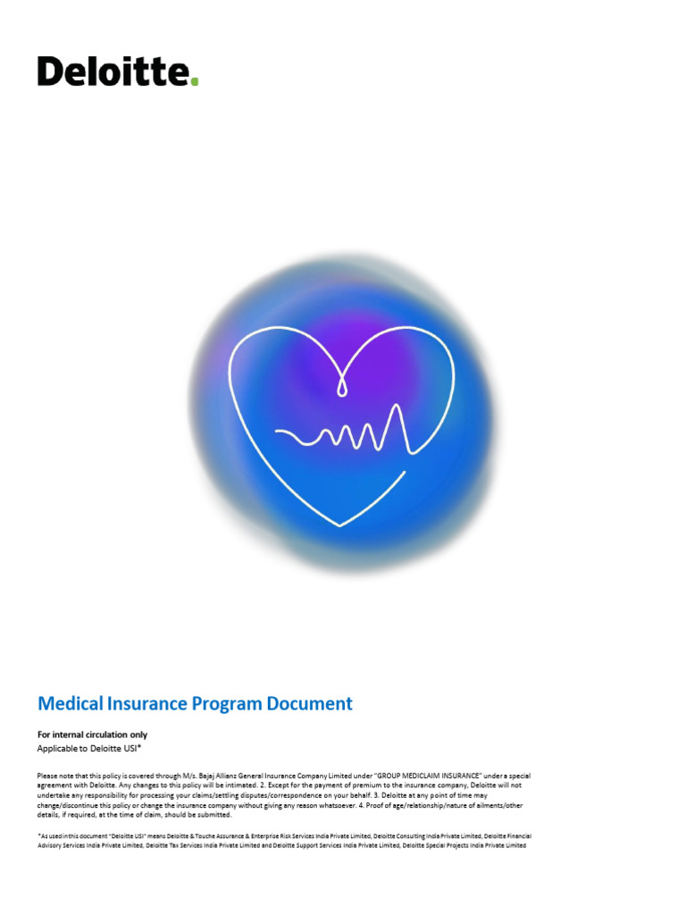 Deloitte USI Medical Insurance Policy Overview | PDF | Physical Therapy ...