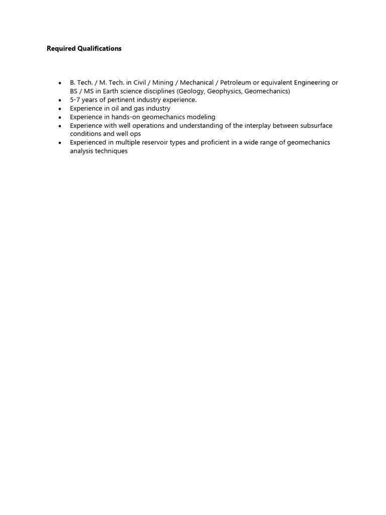 Required Qualifications | PDF