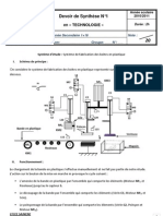 Devoir de Synthèse N°1 - Technologie Système de Fabrication Des Boites en Plastique - 1ère AS (2010-2011) Mlle Added