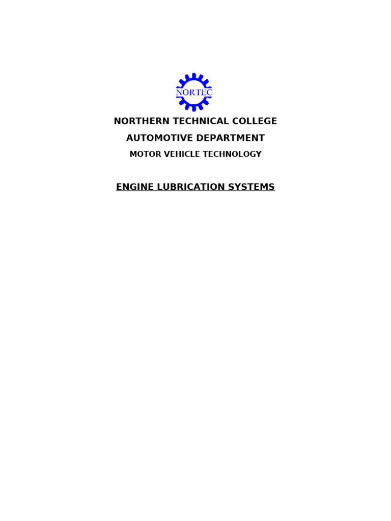 Engine Lubrication Systems | PDF | Motor Oil | Pump