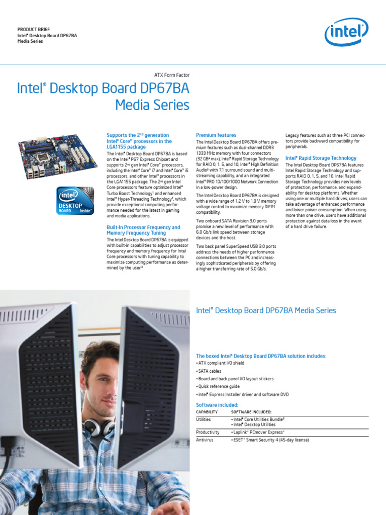 Desktop Board Dp67ba Media Brief | PDF | Bios | Intel