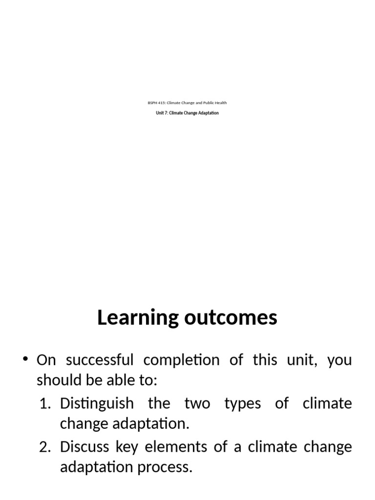 Climate Change Adaptation Strategies | PDF | Climate | Natural Environment
