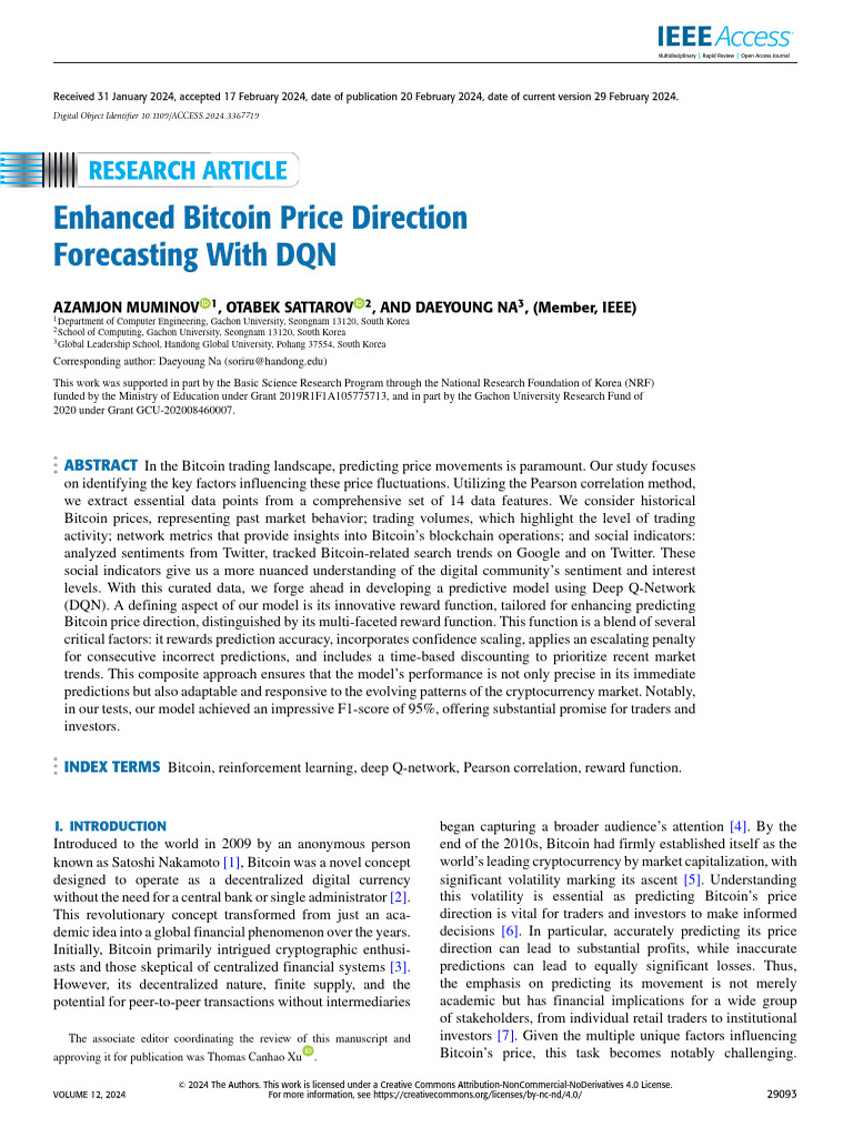 Enhanced Bitcoin Price Direction Forecasting With DQN 2 | PDF ...