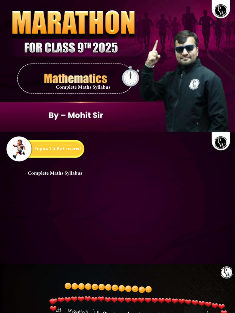 Maths Marathon - Class Notes - Class 9th Marathon | PDF