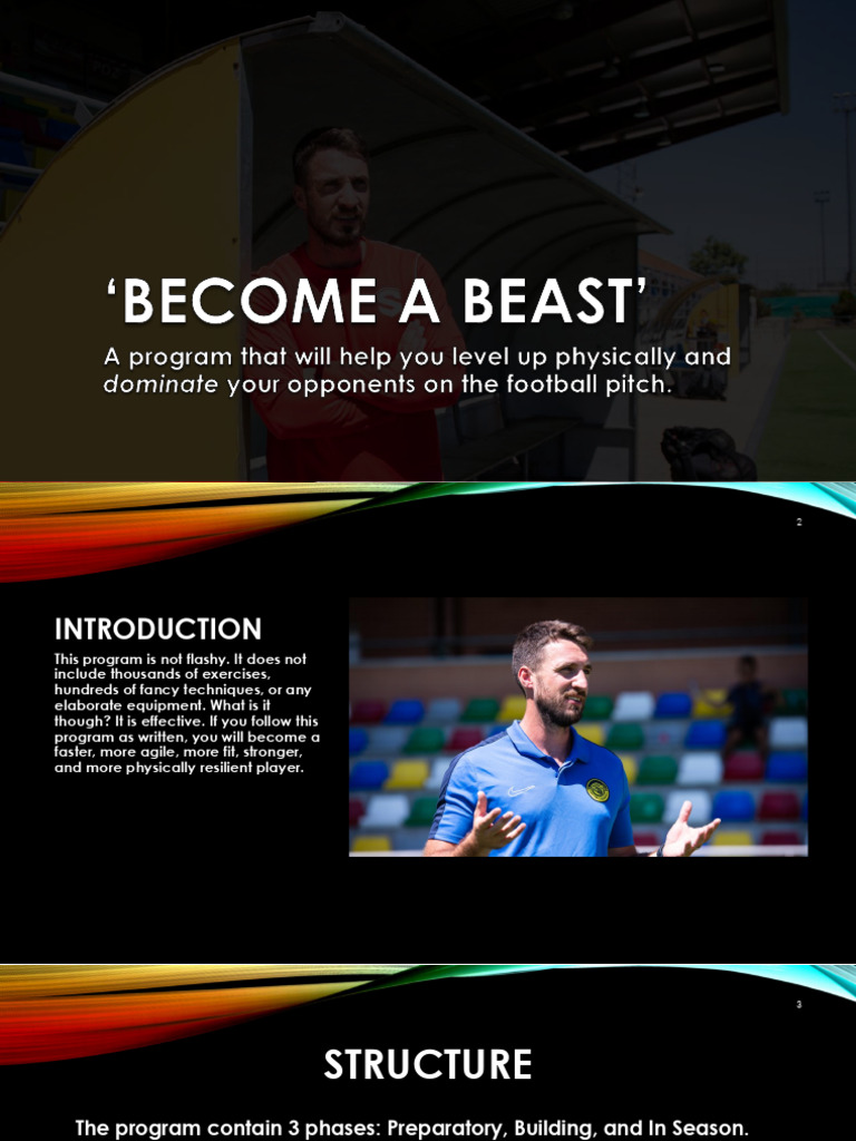 Football Training Program: Become a Beast | PDF | Physical Fitness ...