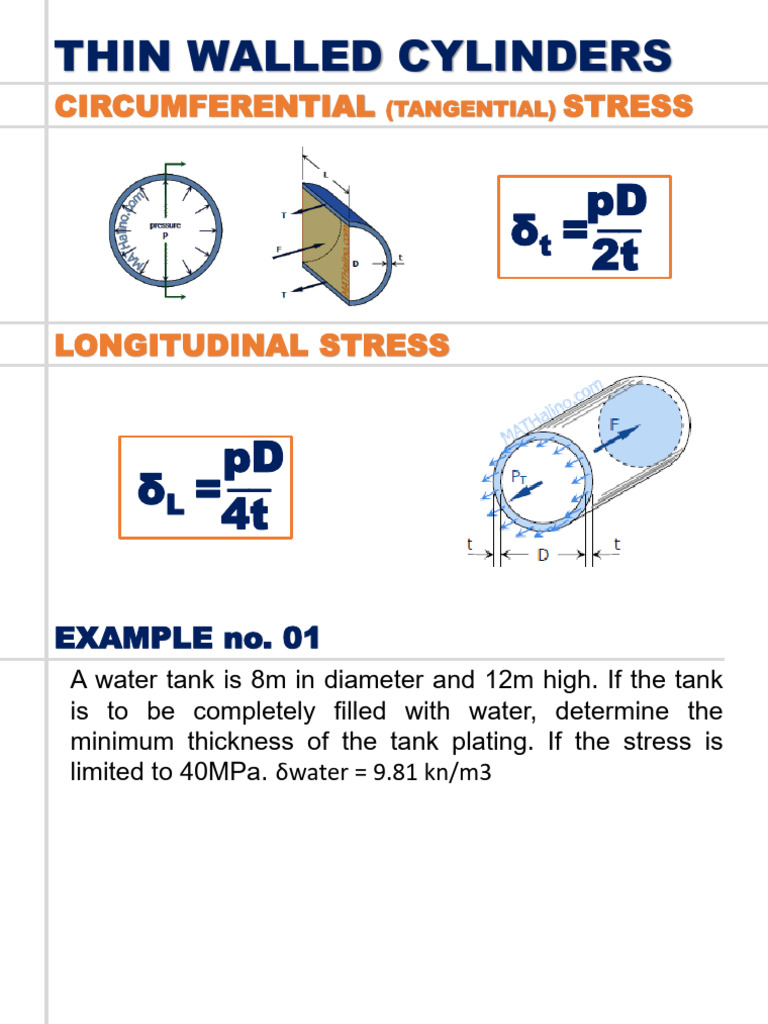 MDB Topic 2 - Thin Walled Pressure Vessels | PDF