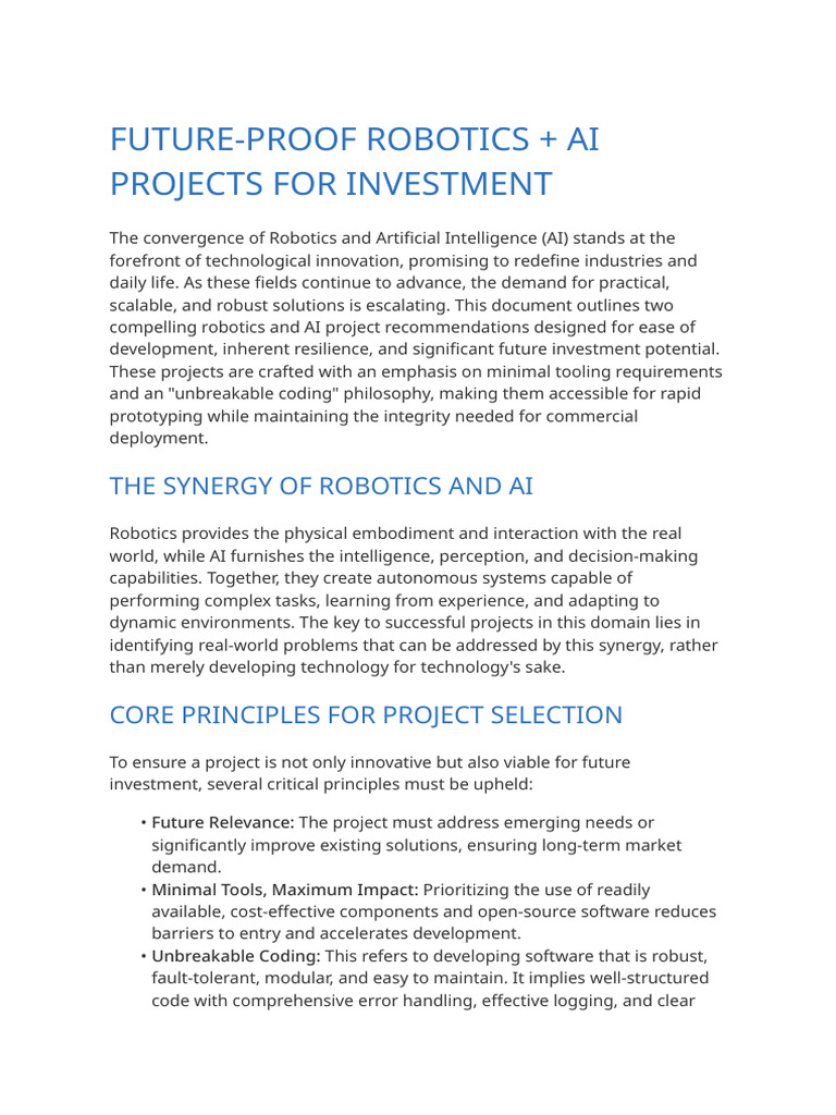 Robotics and AI Projects | PDF | Artificial Intelligence | Intelligence ...