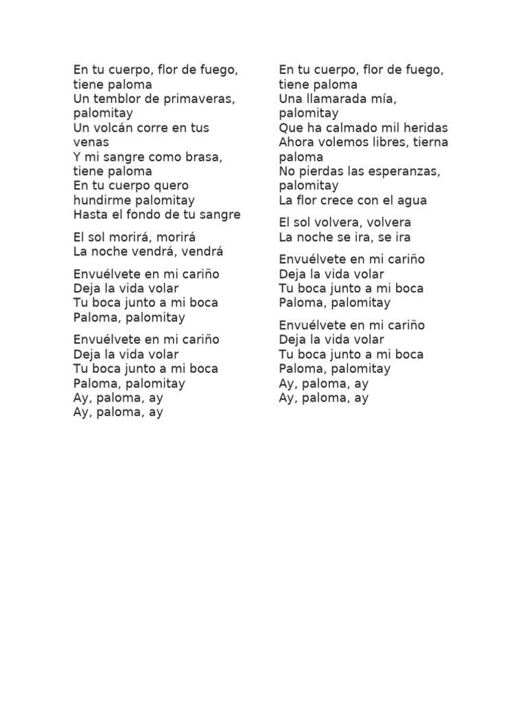 En Tu Cuerpo. Canciones para Compatir en Fogatas | PDF