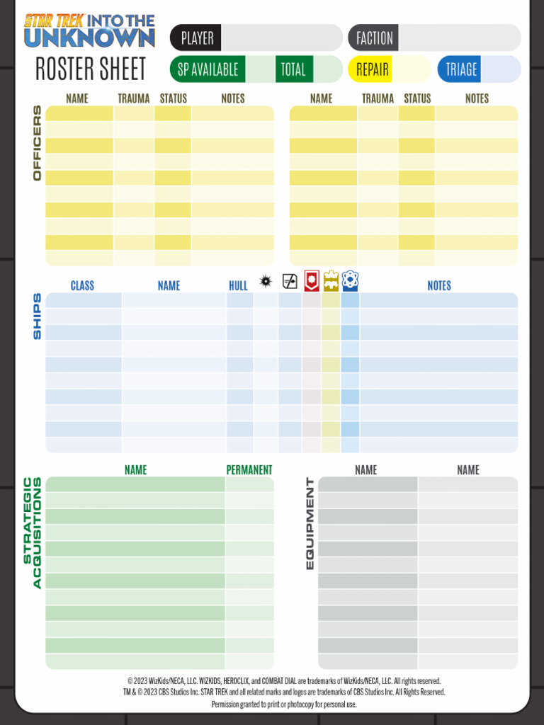 Sheets RosterSheet | PDF