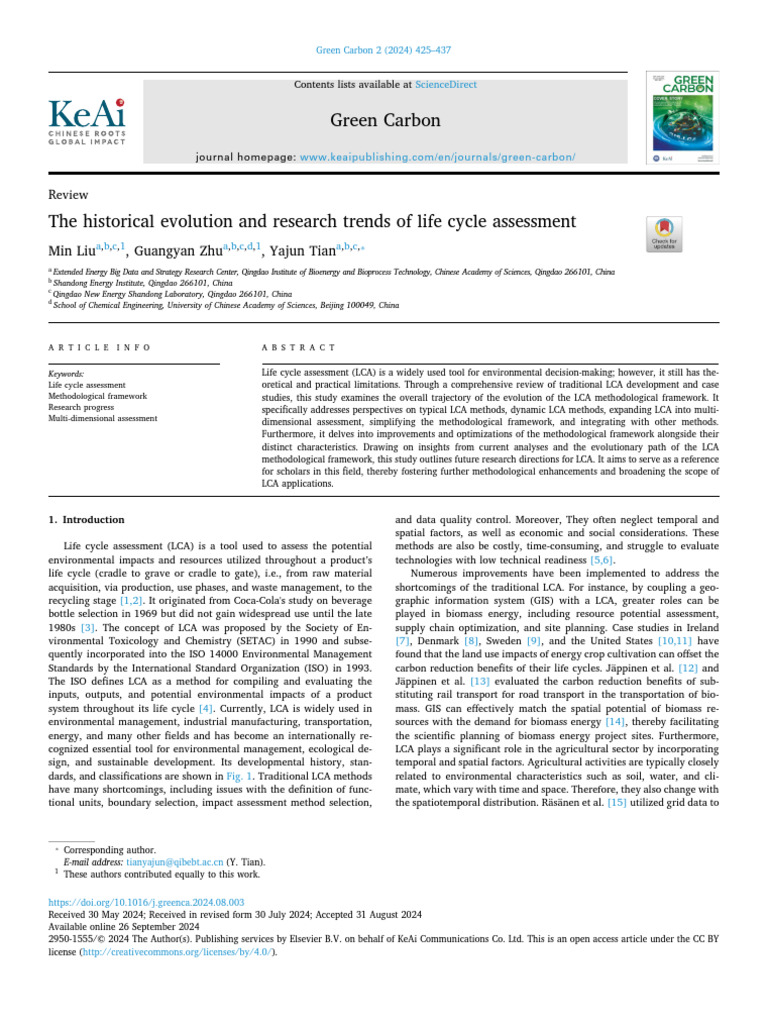 Evolution of Life Cycle Assessment Methods | PDF | Life Cycle Assessment