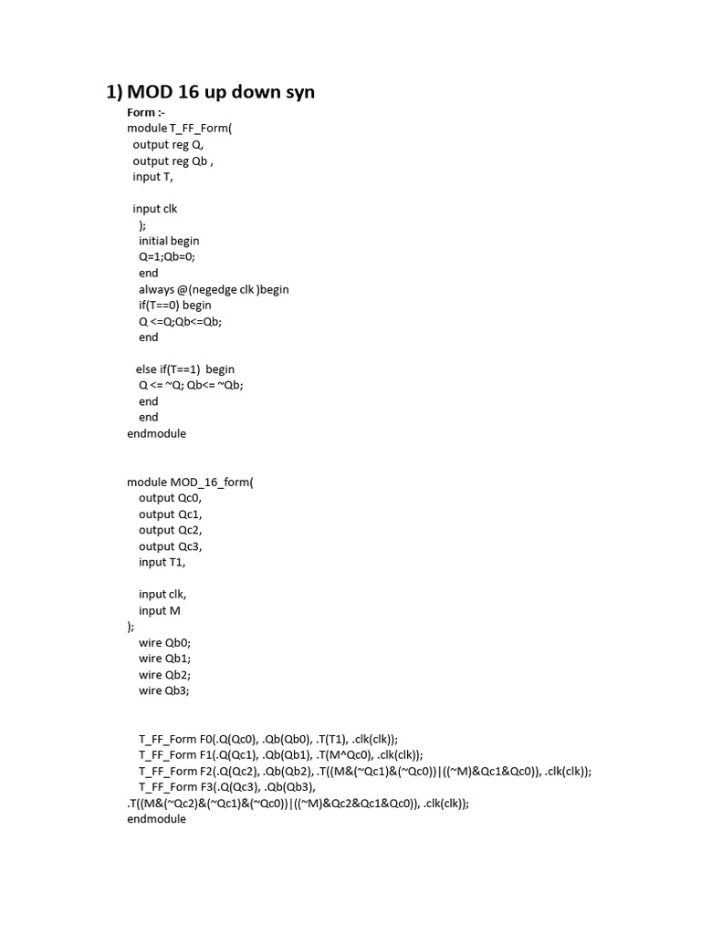 MOD 16 and 9 Counter Implementations | PDF | Division (Mathematics ...