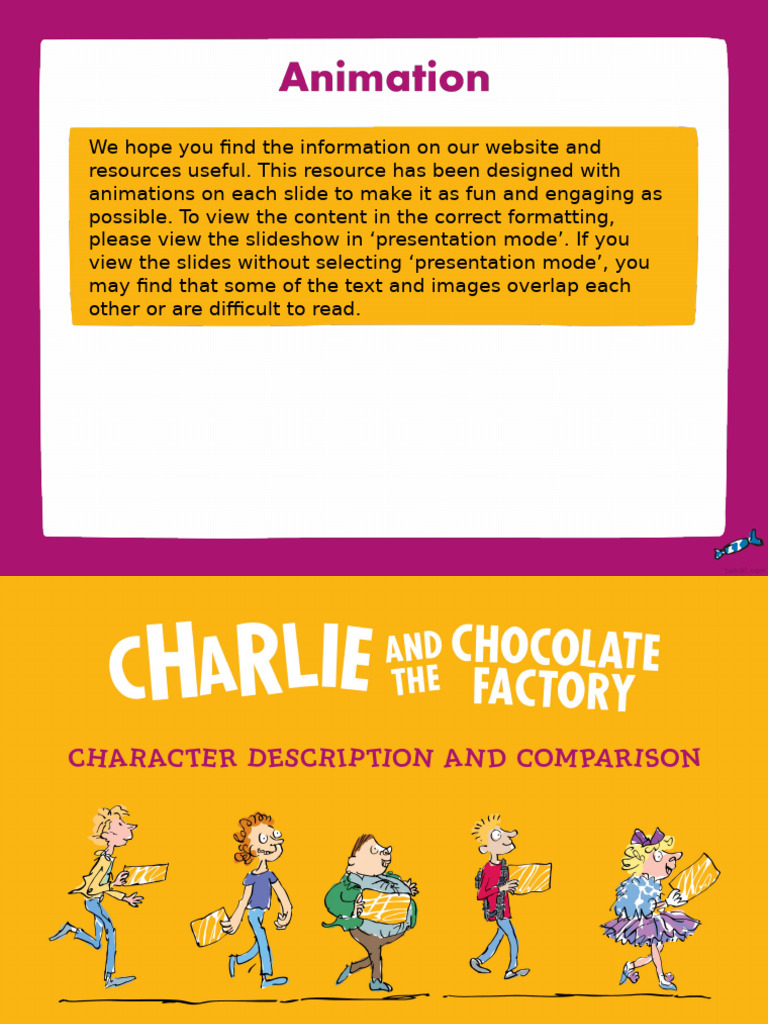 Charlie and The Chocolate Factory Character Description and Comparison ...