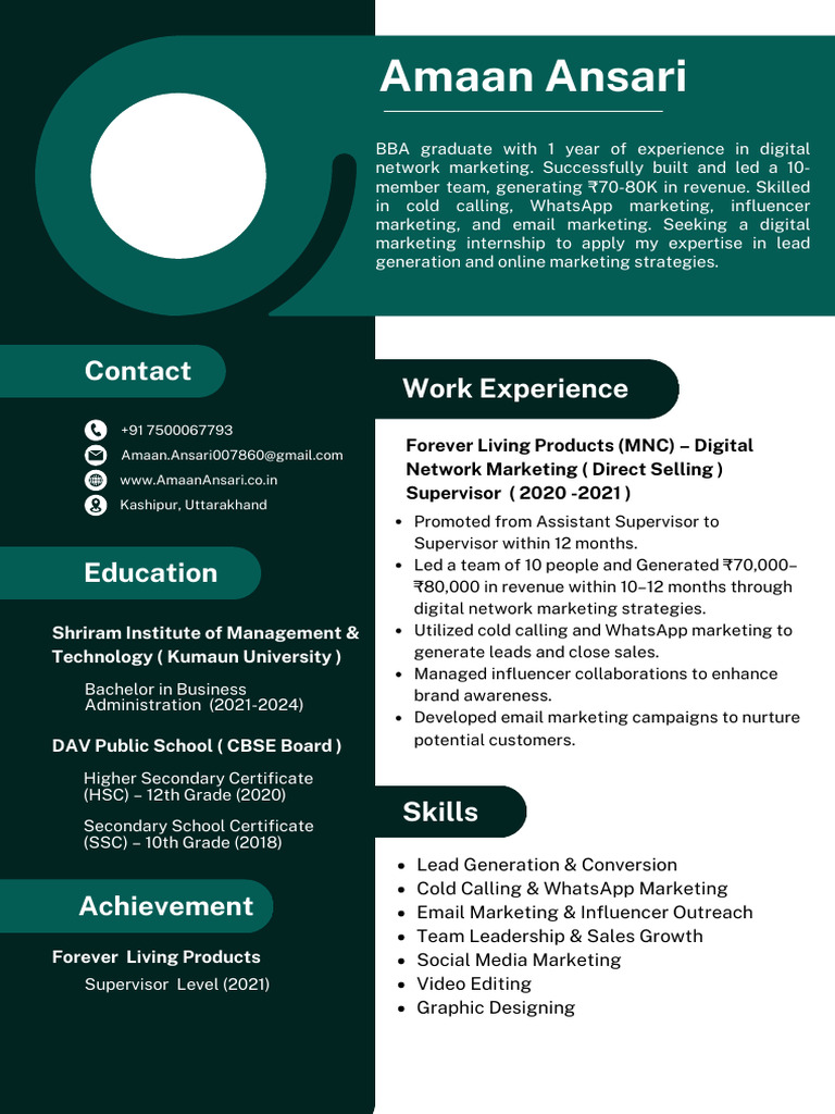BBA Graduate with Digital Marketing Skills | PDF | Marketing | Mass Media