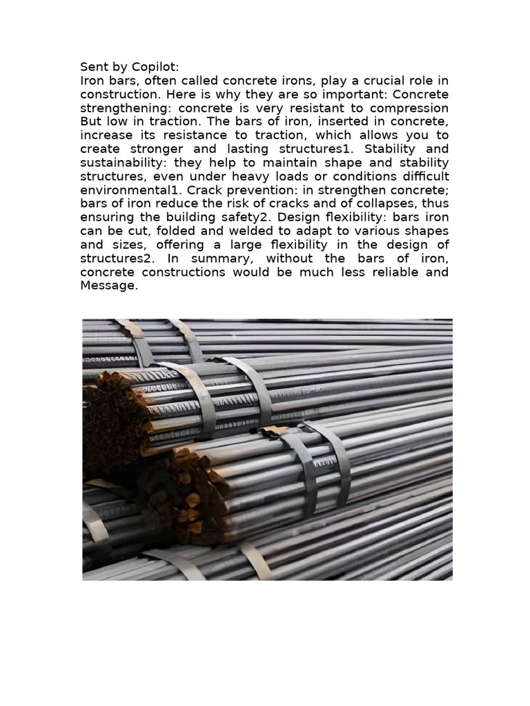 Importance of Iron Bars in Construction | PDF