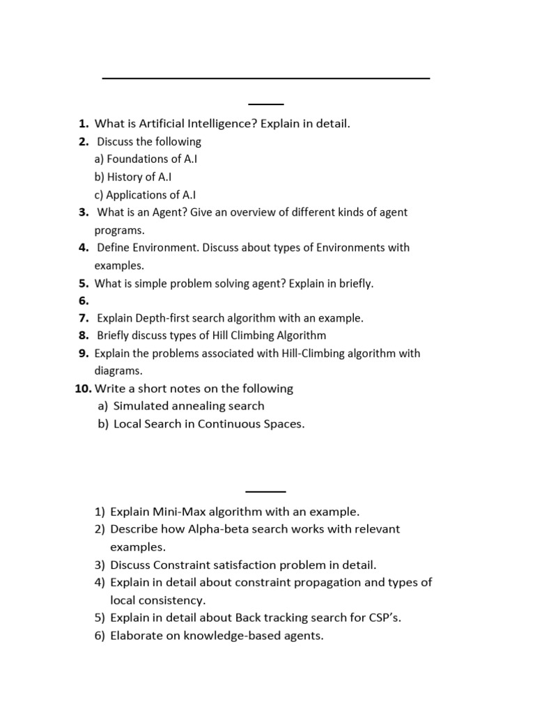 Unit-wise AI Key Questions | PDF | Bayesian Network | Logic