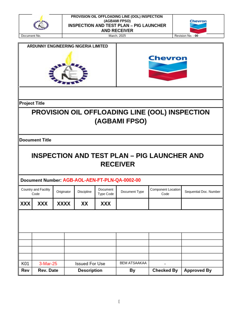 Pig Launcher & Receiver Inspection Plan | PDF | Pipe (Fluid Conveyance ...
