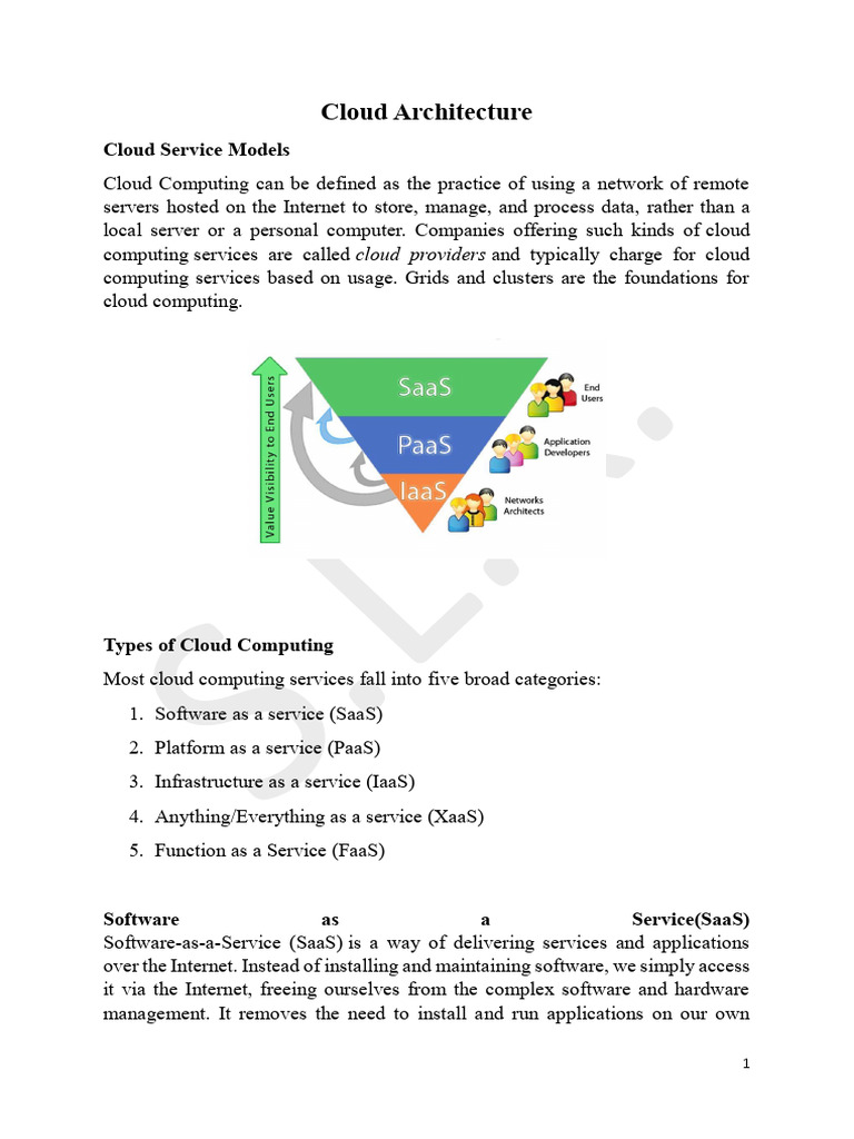 Cloud Computing Unit2 - Cloud Architecture | PDF | Cloud Computing ...