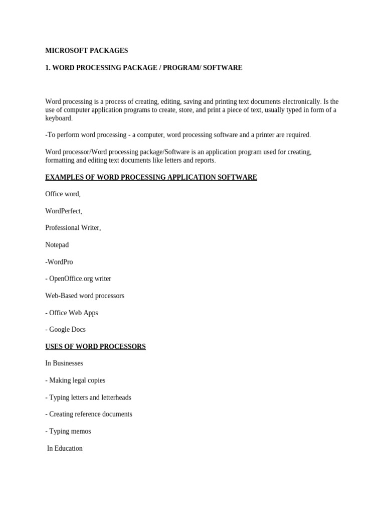 Microsoft Word Processing Essentials | PDF | Spreadsheet | Databases
