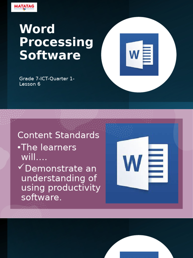 TLE 7: Word Processing Essentials | PDF | Microsoft Word | Word Processor