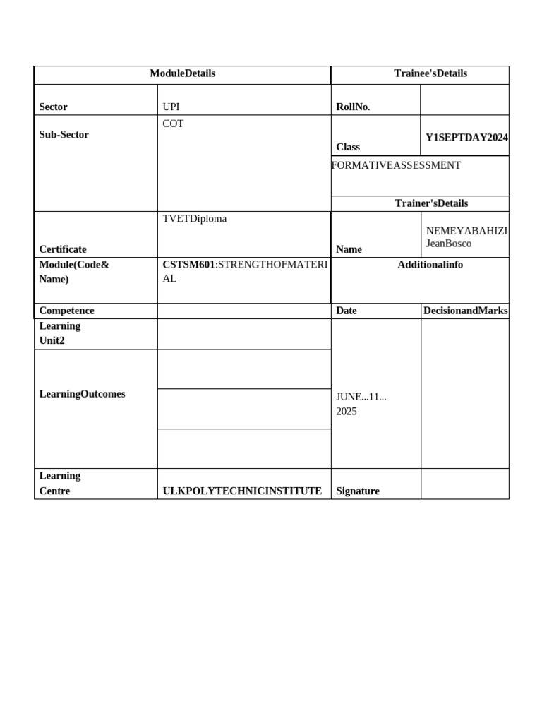 TVET Diploma Module Details for CSTSM601 | PDF