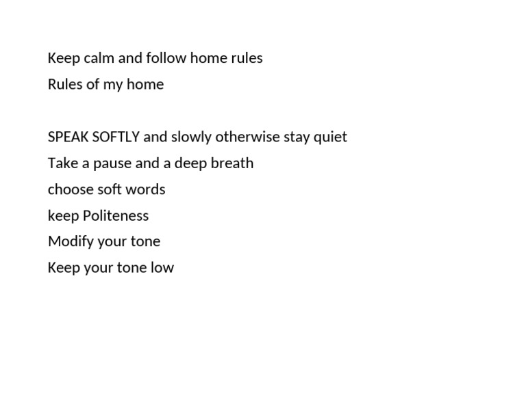 SPEAK SOFTLY or Stay Quiet | PDF