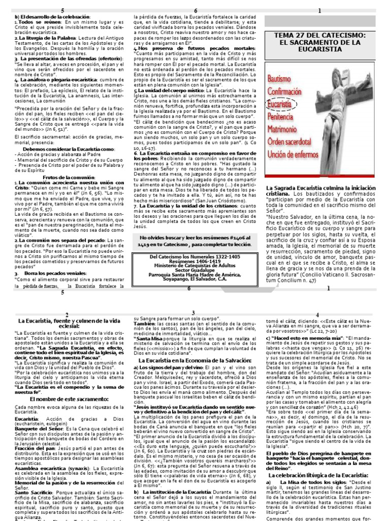 El Sacramento de la Eucaristía | PDF | eucaristía | Cristo (título)