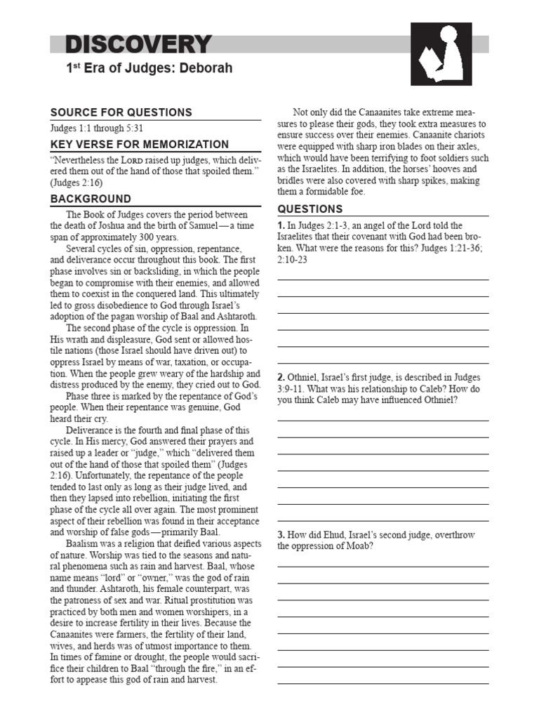 Deborah: Judge and Deliverer in Israel | PDF | Old Testament Books ...
