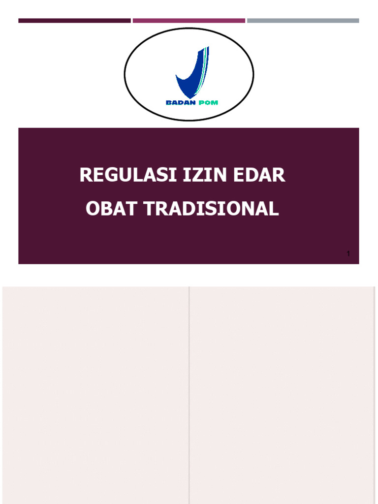 Regulasi Izin Edar Obat Tradisional | PDF