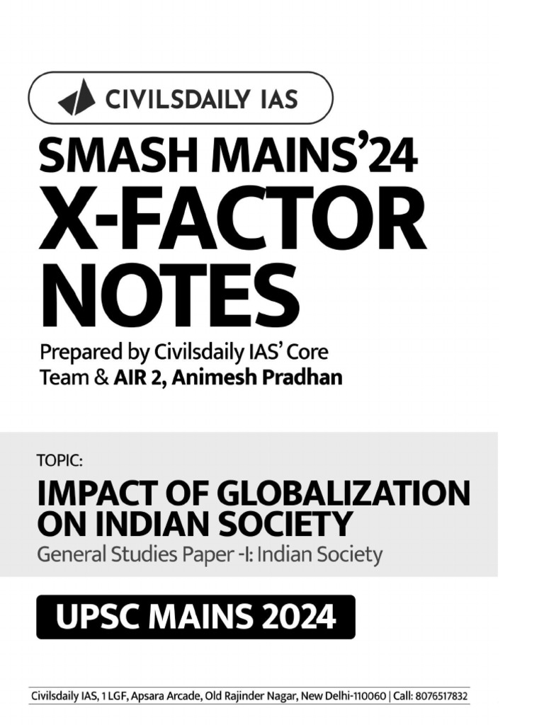 Impact of Globalization On Indian Society XFactor | PDF | Cost Of ...