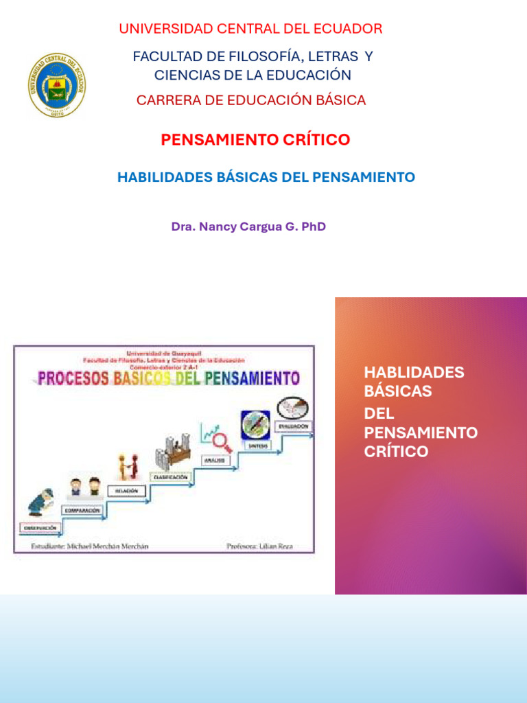 Habilidades Clave del Pensamiento Crítico | PDF | Pensamiento | Cognición