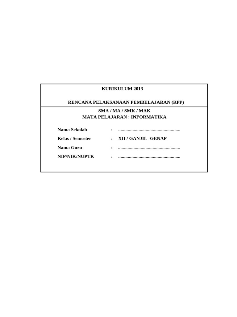 RPP Informatika: Desain Grafis Corel Draw | PDF