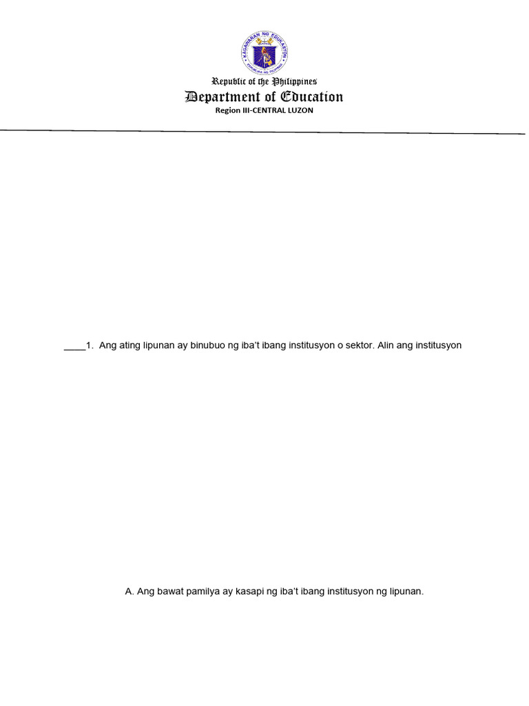 Diagnostic Assessment EsP Grade 8 | PDF