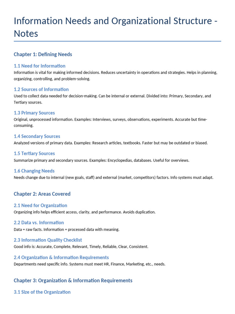 Information Needs in Organizational Structures | PDF | Organizational ...