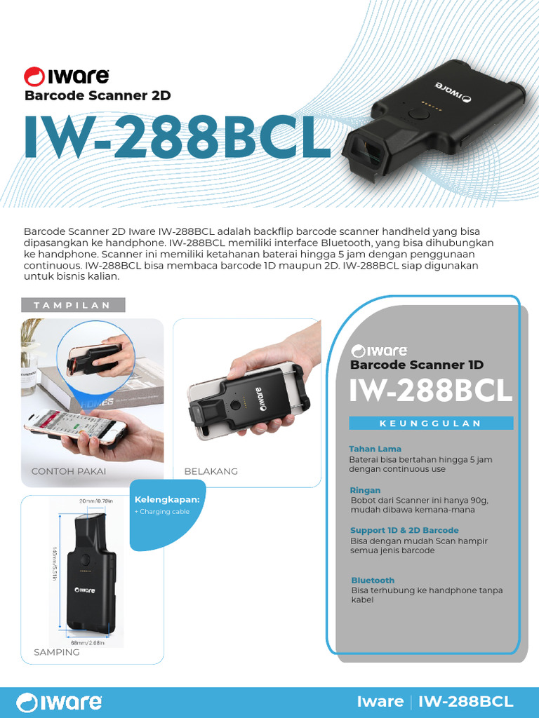 Scanner Barcode Iware IW-288BCL | PDF
