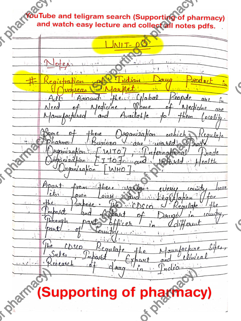 Regulatory Science Unit 3 | PDF