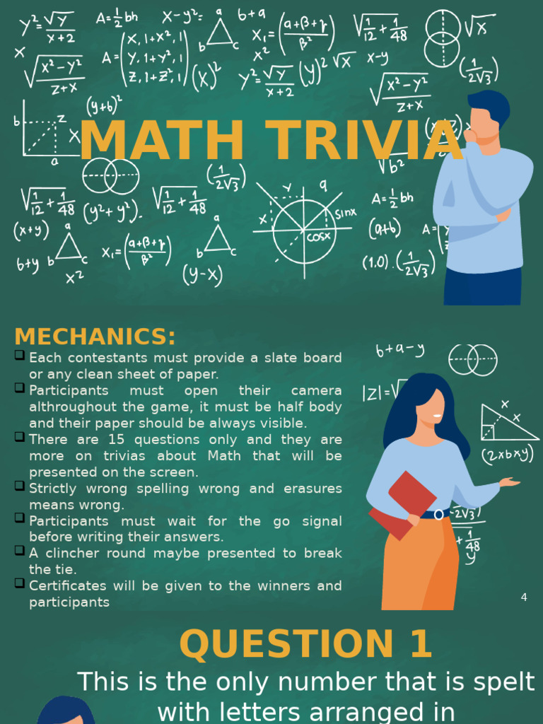 Engaging Math Trivia Questions | PDF | Pi | Mathematics